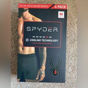 Spyder Men’s Boxer Briefs 4 Pack Medium Nylon Mesh Cooling Stretch Underwear